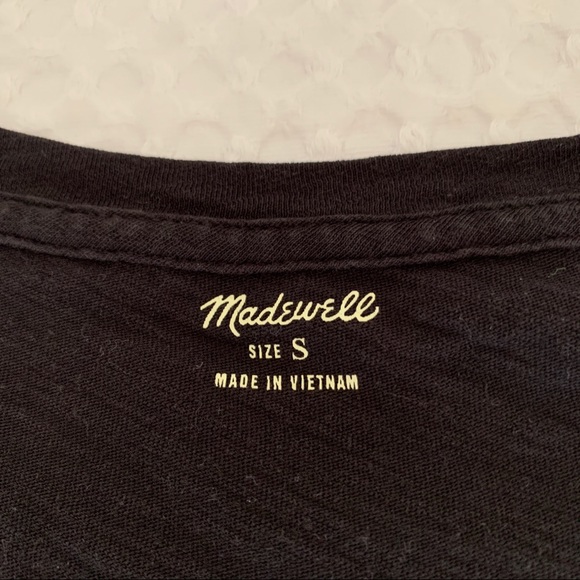 Madewell Whisper Cotton V-Neck Black - Picture 3 of 3